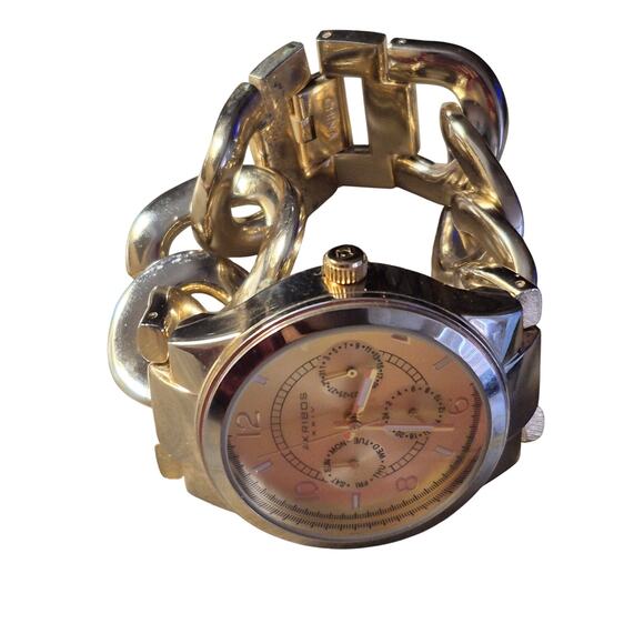Akribox XXIV Ladies Watch Gold Tone Chain Link Bracelet BOHO Retro Classic Y2K - Picture 4 of 9